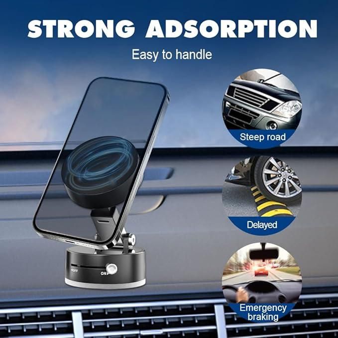Magnetic Suction Phone Holder with 360° Rotation and Foldable Design