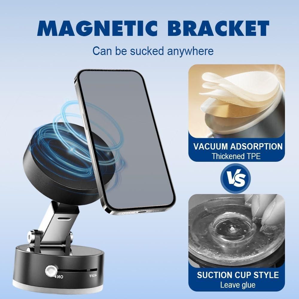 Magnetic Suction Phone Holder with 360° Rotation and Foldable Design